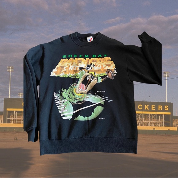 1994 Tasmanian Devil Green Bay Packers Crewneck - Picture 1 of 5